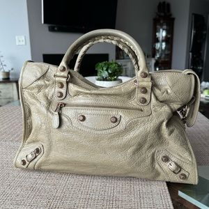 Balenciaga City Bag Taupe Leather